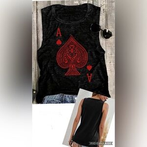 Black Ace of Spades Graphic Tank Top